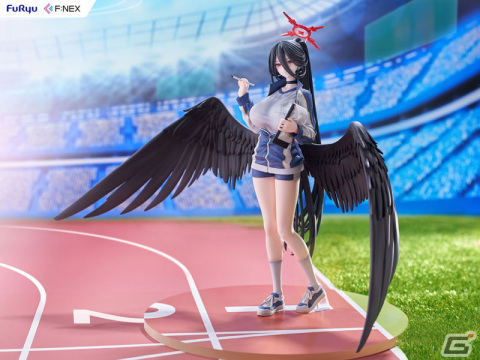 「ブルアカ」Mx2J氏が描いたハスミ（体操服）がフィギュア化！特徴的な大きな翼や美しく長い黒髪を束ねたポニテなどを忠実に再現の画像1