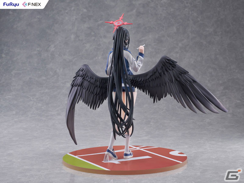 「ブルアカ」Mx2J氏が描いたハスミ（体操服）がフィギュア化！特徴的な大きな翼や美しく長い黒髪を束ねたポニテなどを忠実に再現の画像8