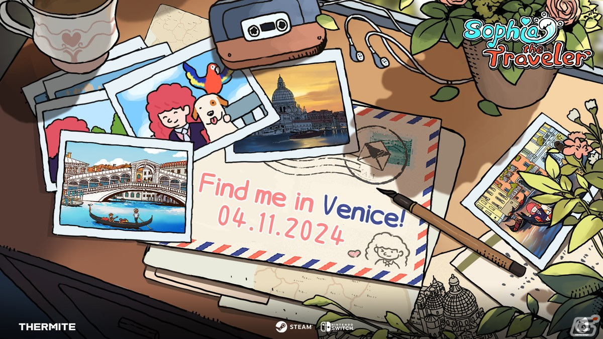 隠れアイテム探しゲーム「旅人ソフィア（Sophia the Traveler）」の配信日が4月11日に決定！手描きアートの街で探し物を見つけようの画像2
