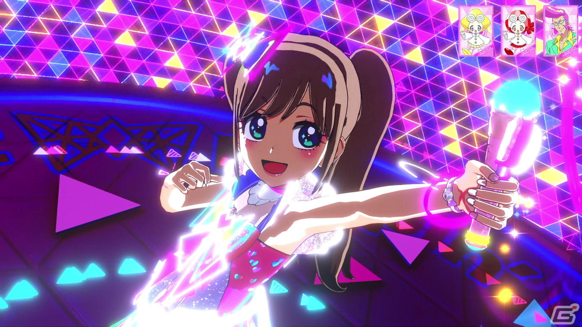 「マイキャラ」を使用した「ひみつのアイプリ」ライブゲーム画面