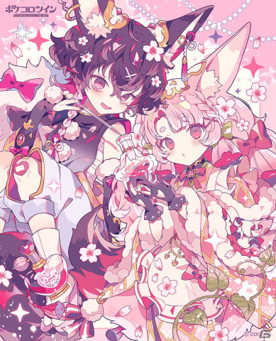 「ポケコロツイン」イラストレーター・夢ノ内氏の描き下ろしイラストがアイテム化！妖精の世界で香水屋を営む姉弟が登場の画像2