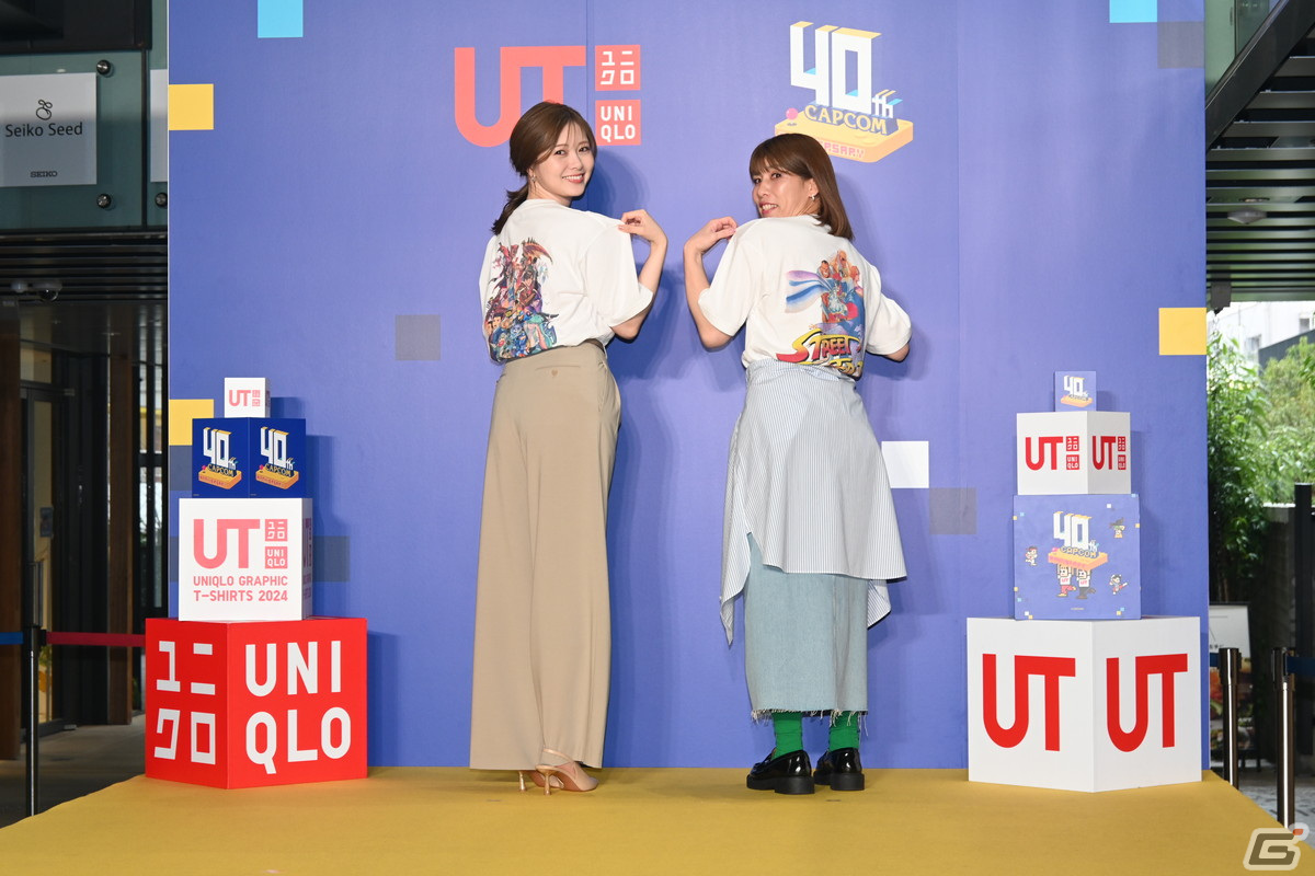 「UT×GAME カプコン40周年 UT発売イベント」に白石麻衣さんと吉田沙保里さんが登場!高さ約3メートルを誇るアーケードゲーム機もの画像