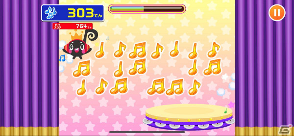 JOYSOUND公式キャラクターが音符あつめをするミニゲーム「ホップ！ステップ！ジョイオンプー！」が「ごっこランド」に登場！の画像