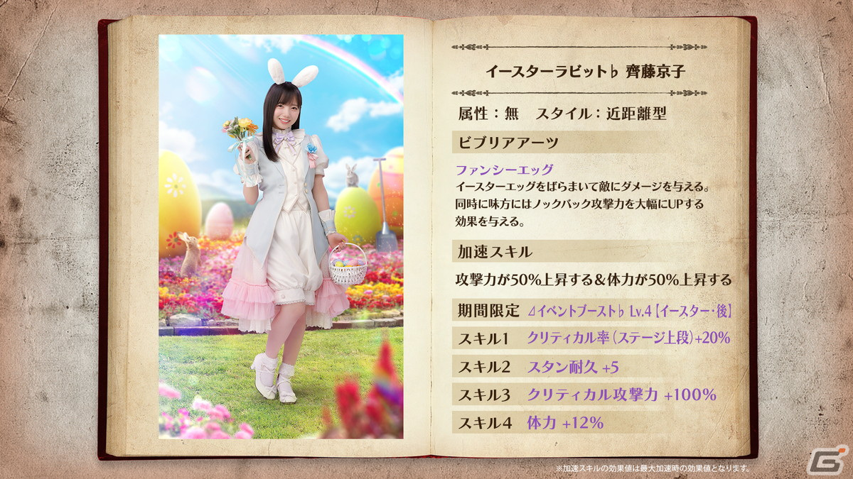 「ひな図書」でイースターイベント後編「君の、とっておきの笑顔」が開催!「★4 イースターラビット♭ 齊藤京子」が報酬に登場の画像