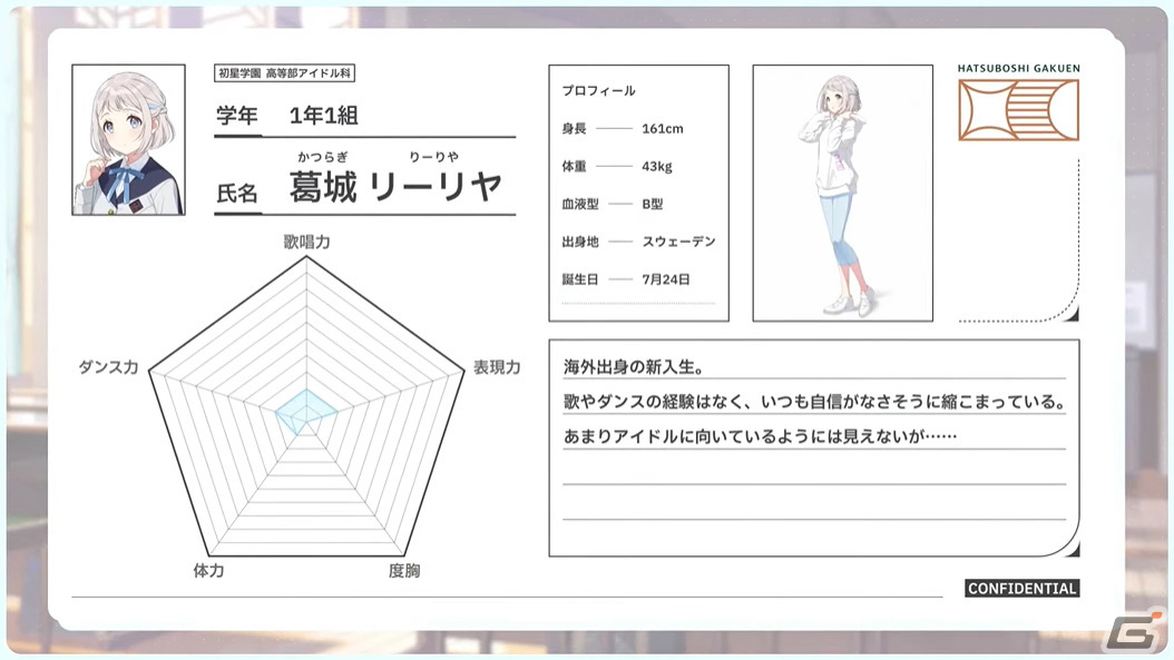 「学園アイドルマスター」の登場アイドル「葛城リーリヤ（CV：花岩香奈）」が発表！スウェーデン出身で努力家の新入生の画像1