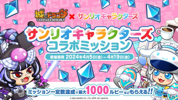 「城ドラ」でサンリオキャラクターズコラボが開催！ハローキティやマイメロディ、シナモロールなどのコラボお着換えが登場の画像5
