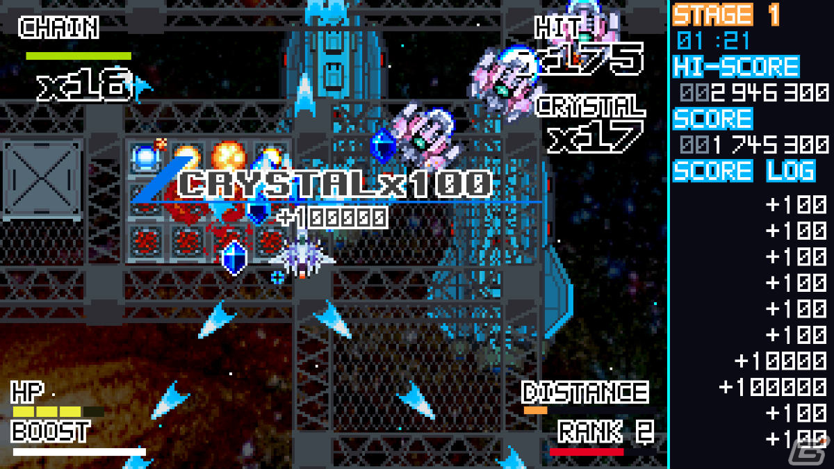 「Crystal Breaker」のPVが公開!近接攻撃と速攻破壊が重要な縦スクロールシューティングの画像