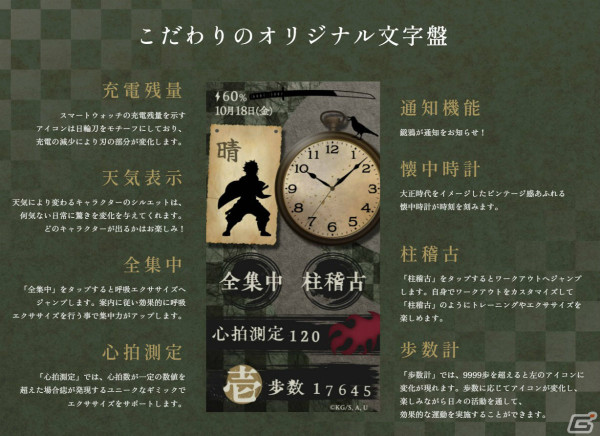 「鬼滅の刃」スマートウォッチの予約販売は4月24日より開始！西陣織で表現されたベルトや修業／睡眠がテーマの機能などこだわり満載の画像12