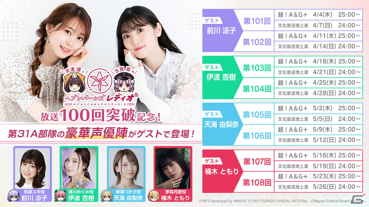 「ヘブバン情報局 Vol.67」が本日4月18日20時より放送!「芹澤優と古賀葵のヘブンバーンズレディオ」には伊波杏樹さんがゲストで登場の画像