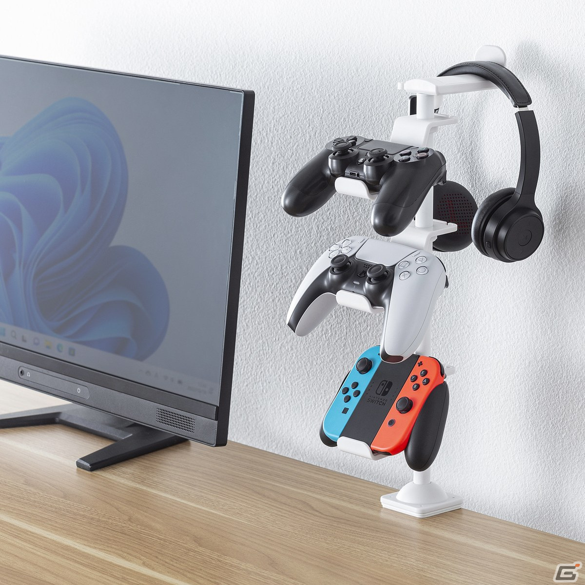 ゲームパッド3台とヘッドホンを縦に収納できるクランプ固定のスタンド「JY-STN2シリーズ」が発売!の画像