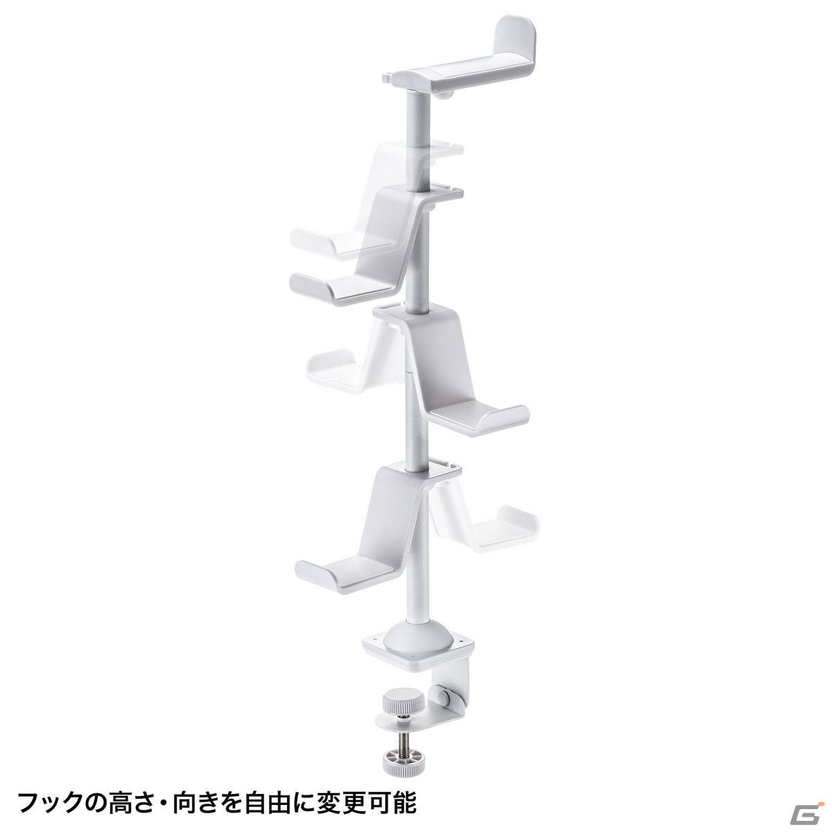 ゲームパッド3台とヘッドホンを縦に収納できるクランプ固定のスタンド「JY-STN2シリーズ」が発売!の画像