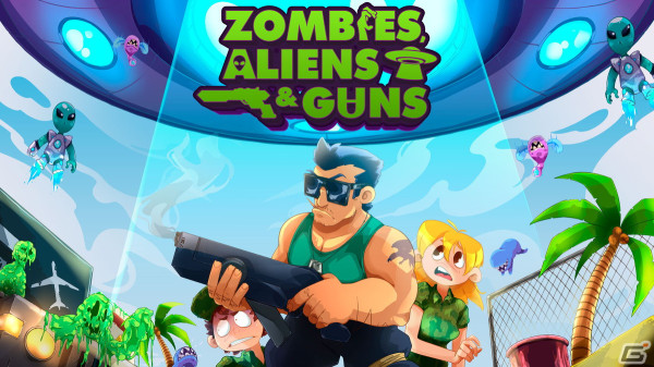 エイリアンに立ち向かうアクションシューティング「Zombies, Aliens and Guns」のPS5/PS4/Xbox Series X|S/Switch版が4月26日に配信！の画像1