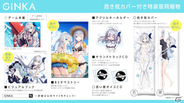 「GINKA」Switch/PCパッケージ版が9月19日に発売！抱き枕カバー＆ギンカ（CV：長谷川育美）の添い寝ボイスCDなど特典付き特装版も登場の画像2