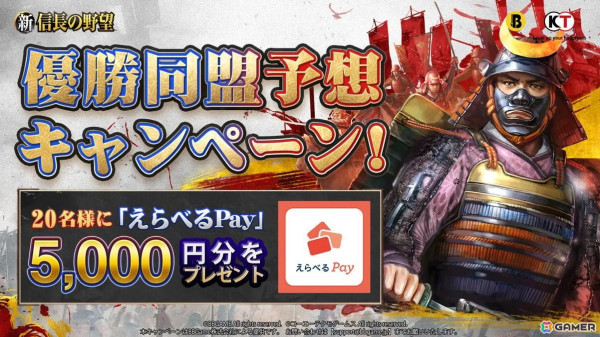 「新信長の野望」の「川中島の戦いSeason6」決勝戦が4月28日に開戦！がっしーさんとももぞうさんを特別ゲストに迎えた生放送も実施の画像3