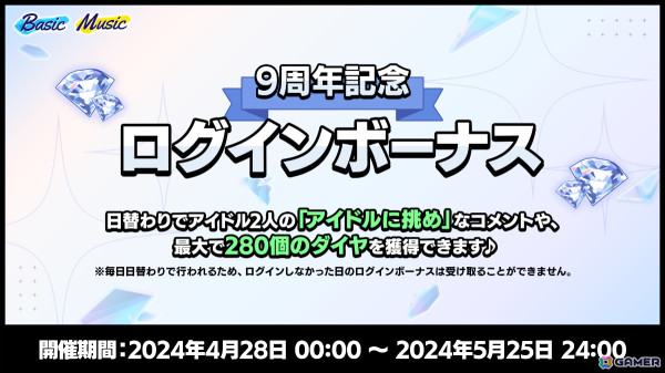 「あんさんぶるスターズ！！Basic＆Music」で9周年記念キャンペーンが4月28日より実施！無料スカウト獲得チャレンジなど盛りだくさんな内容にの画像3