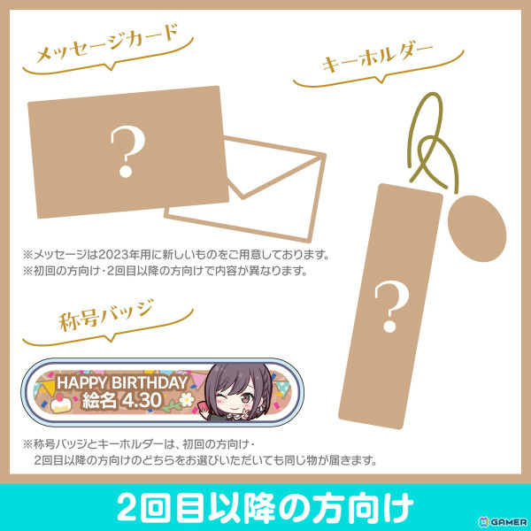 「プロセカ」東雲絵名からお返しセットが届く「プロセカ バースデーギフトシリーズ2023」の予約受付が開始！の画像3
