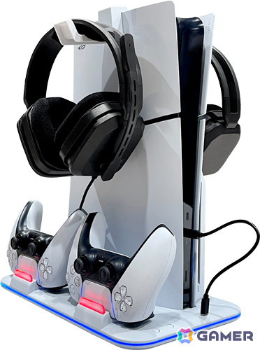 「CYBER・冷却ファン付き多機能スタンド（PS5 slim専用）」が8月上旬に発売！冷却ファン＆コントローラー充電機能を搭載の画像1