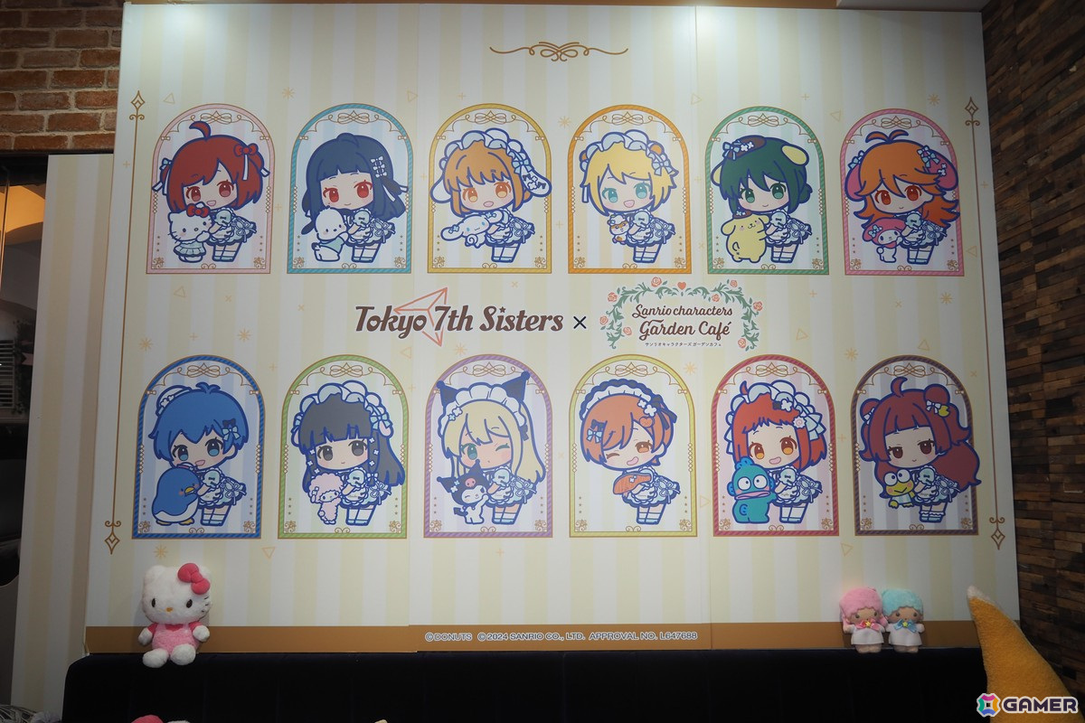 「ナナシス」サンリオキャラクターズとのコラボカフェを紹介！777☆SISTERSのメンバーが描き下ろしで登場、ユニットをイメージしたメニューもの画像