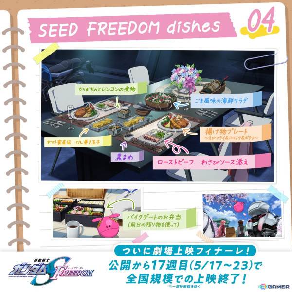「機動戦士ガンダムSEED FREEDOM」ラクスがキラに作った料理などの場面写真が公開！週替わり入場者プレゼント第16弾は特製フォトカードセットの画像5