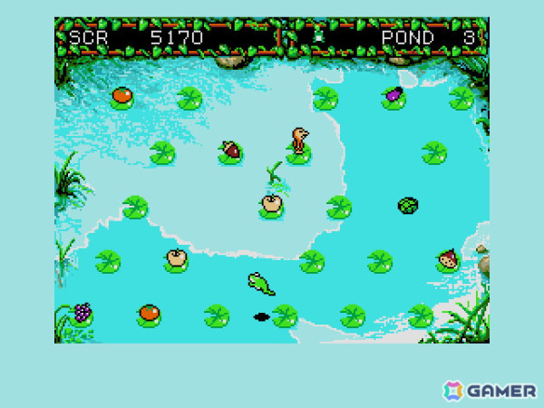葉の上のアイテムを回収していくアクションパズル「ケロ助の冬じたく（MSX2版）」がプロジェクトEGGにて無料配信の画像