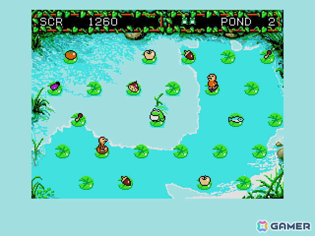 葉の上のアイテムを回収していくアクションパズル「ケロ助の冬じたく（MSX2版）」がプロジェクトEGGにて無料配信の画像2