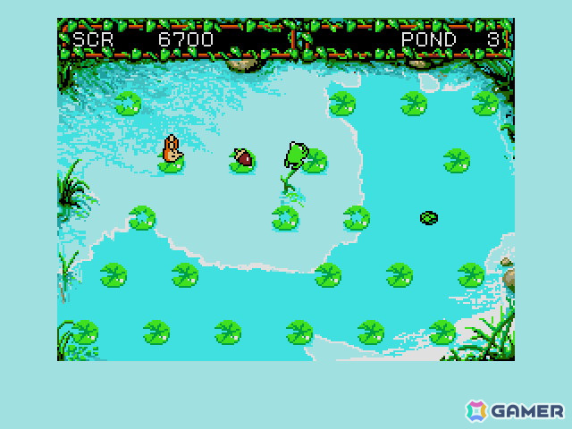 葉の上のアイテムを回収していくアクションパズル「ケロ助の冬じたく（MSX2版）」がプロジェクトEGGにて無料配信の画像3
