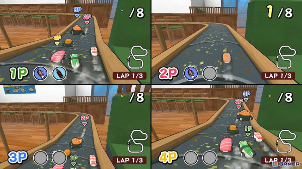 寿司ネタがコースを駆け抜けるレースゲーム「SUSHIレース」がSwitchで5月23日に配信！おすそわけプレイで最大4人対戦もの画像