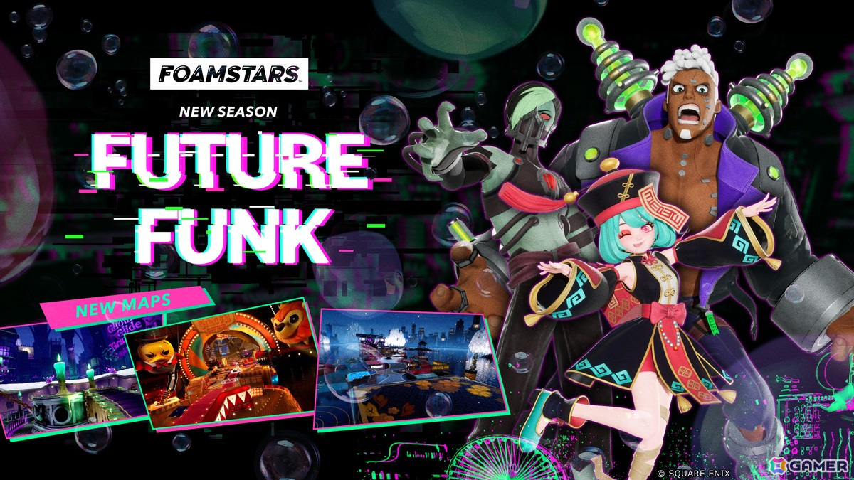「FOAMSTARS」で5月17日より新シーズン「FUTURE FUNK」が開催!リゾートやホラーテーマパークなどが舞台になった3つの新マップが登場の画像