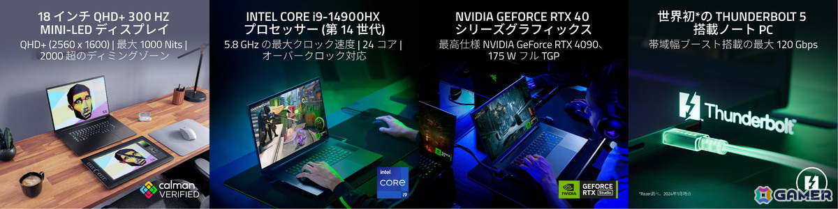 世界初18インチ4K 200Hzディスプレイ搭載のゲーミングノートPC「Razer Blade 18」が5月25日に発売!第14世代 Core i9-14900HXなどを搭載の画像