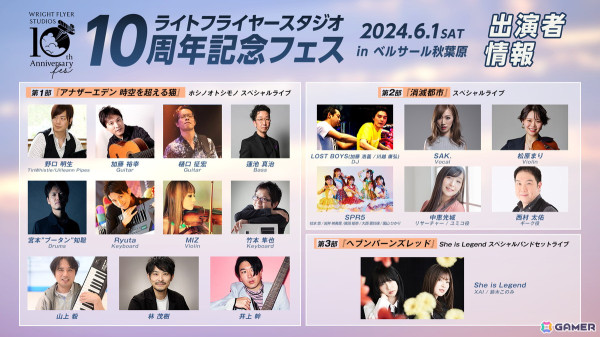 「ライトフライヤースタジオ10周年記念フェス」のライブステージがYouTubeで無料配信決定！来場者特典や会場内の企画展示も公開の画像3