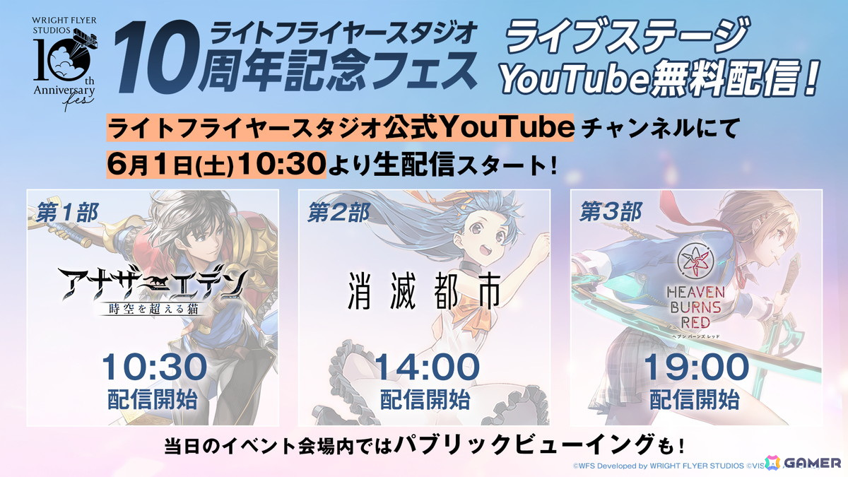 「ライトフライヤースタジオ10周年記念フェス」のライブステージがYouTubeで無料配信決定!来場者特典や会場内の企画展示も公開の画像
