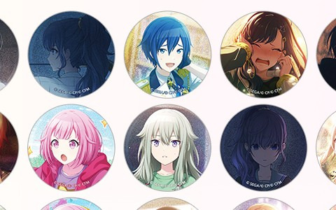 プロセカ」のイベントイラストを配したグリッター缶バッジvol.29