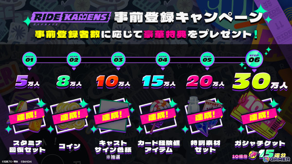 「ライドカメンズ」の正式サービス開始日が5月30日に決定！事前登録者数は30万人を突破の画像2