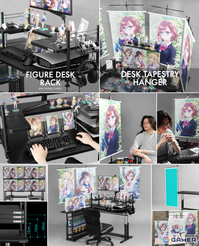 今あるデスクに後付けで“推し活デスク”化！Bauhutteより大型デスクラック＆タペストリー専用ハンガーが発売の画像