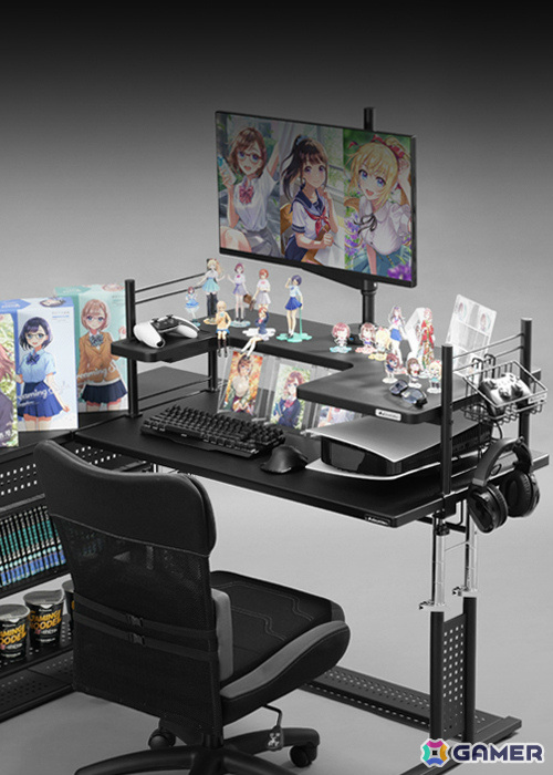 今あるデスクに後付けで“推し活デスク”化！Bauhutteより大型デスクラック＆タペストリー専用ハンガーが発売の画像