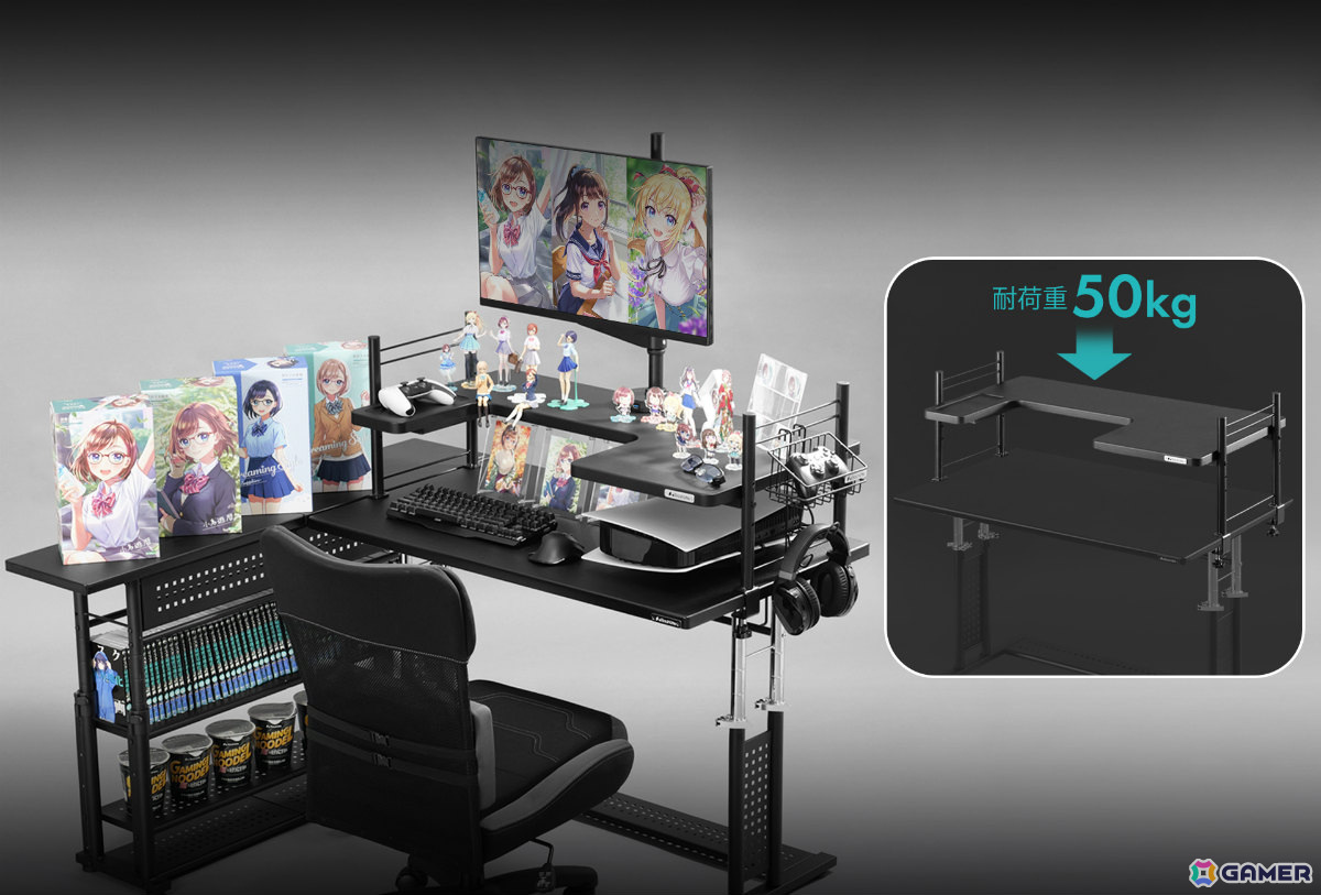 今あるデスクに後付けで“推し活デスク”化！Bauhutteより大型デスクラック＆タペストリー専用ハンガーが発売の画像