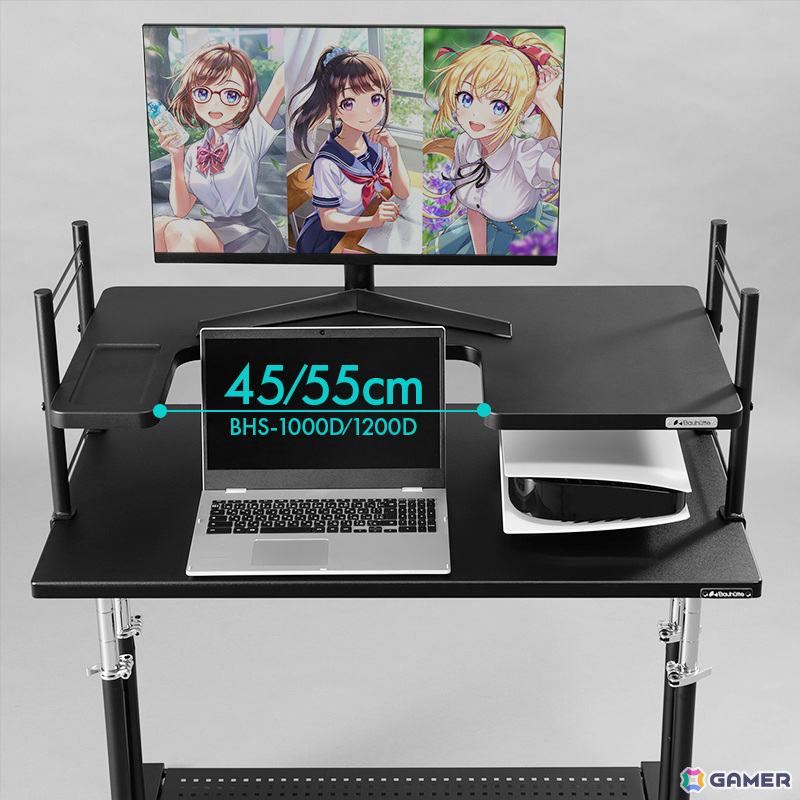 今あるデスクに後付けで“推し活デスク”化！Bauhutteより大型デスクラック＆タペストリー専用ハンガーが発売の画像