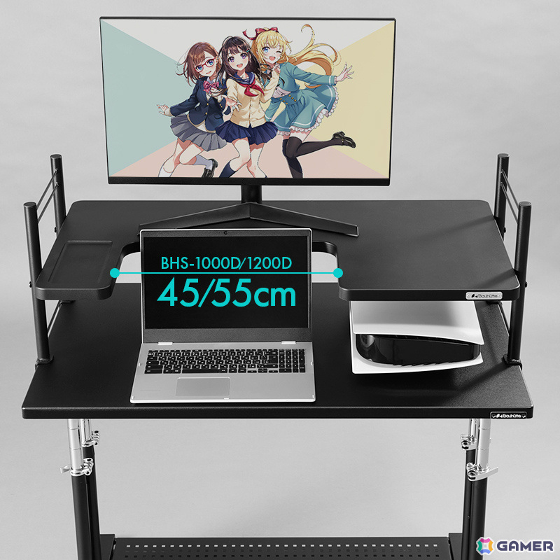 今あるデスクに後付けで“推し活デスク”化！Bauhutteより大型デスクラック＆タペストリー専用ハンガーが発売の画像