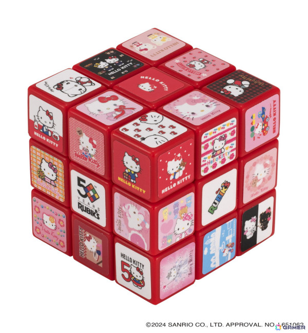 「ハローキティ 50th ルービックキューブ」が10月中旬に発売!1974年から2024年までのハローキティを各マスにデザインの画像