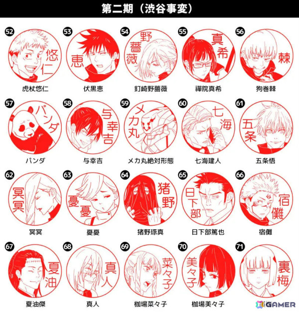 「呪術廻戦 はんこコレクション」がAmazonで発売！虎杖や五条、宿儺、獄門疆など88種のイラストから選べるオーダーメイドのはんこの画像6