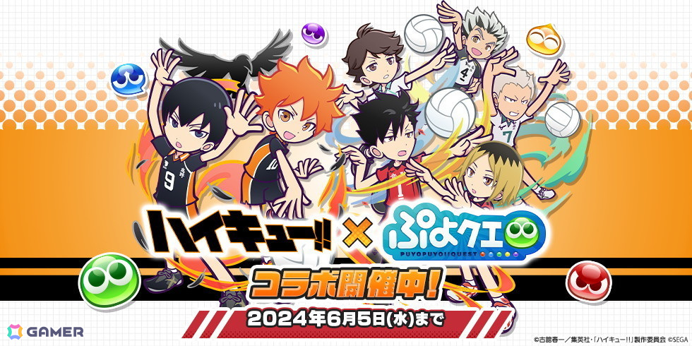 「ぷよクエ」と「ハイキュー!!」のコラボ第3弾を先行プレイ!日向&影山と黒尾&研磨の名コンビが登場の画像