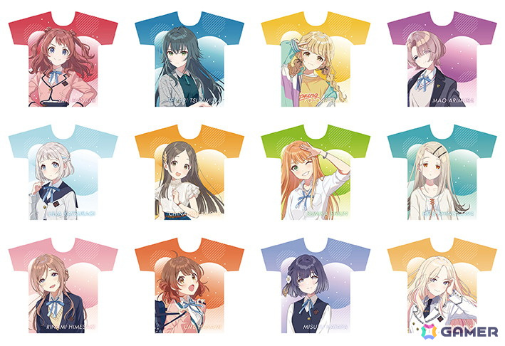 「学マス」花海咲季をはじめとした12人のアクスタやフルグラTシャツが5月24日よりアニメイトで販売！の画像