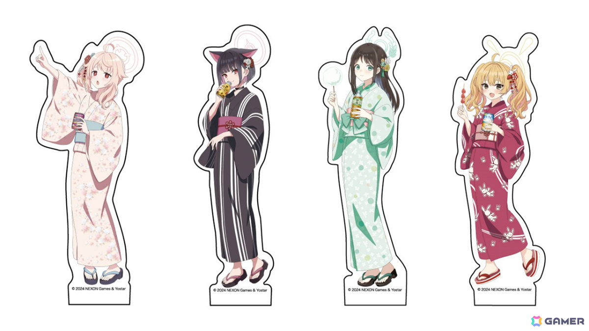 DyDo×「ブルアカ」浴衣を着た放課後スイーツ部の描き下ろしグッズが