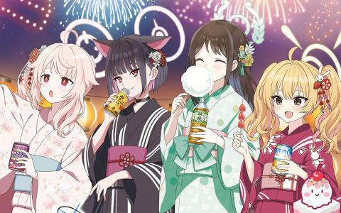 DyDo×「ブルアカ」浴衣を着た放課後スイーツ部の描き下ろしグッズがその場で当たる！自販機キャンペーンが6月3日より実施