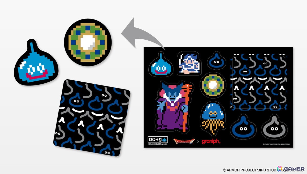 「ドラゴンクエスト」と「グラニフ」のコラボアイテム「DQ+g」第5弾が発売!ラーのかがみやスライムなどがドット絵デザインにの画像