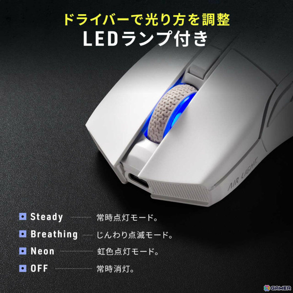 66gの軽量ゲーミングマウス「400-MAG200」がサンワサプライより発売！PixArtのPAW3395センサーを搭載し正確でスムーズな操作が可能の画像12