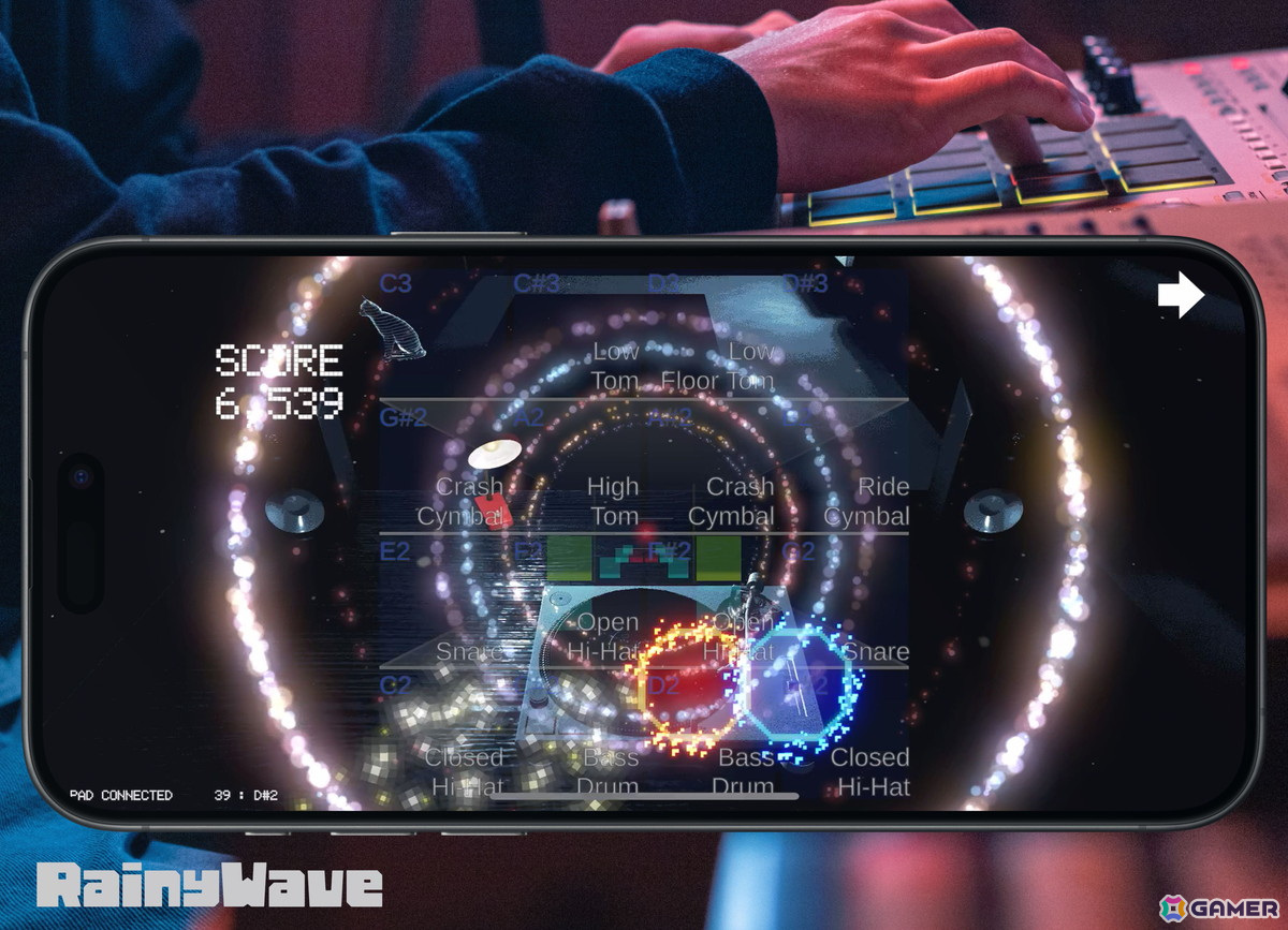 フィンガードラム技術を学んで楽しめる音楽ゲーム「RainyWave」がiOS向けに配信！実際のMPCを使用してのプレイも可能の画像