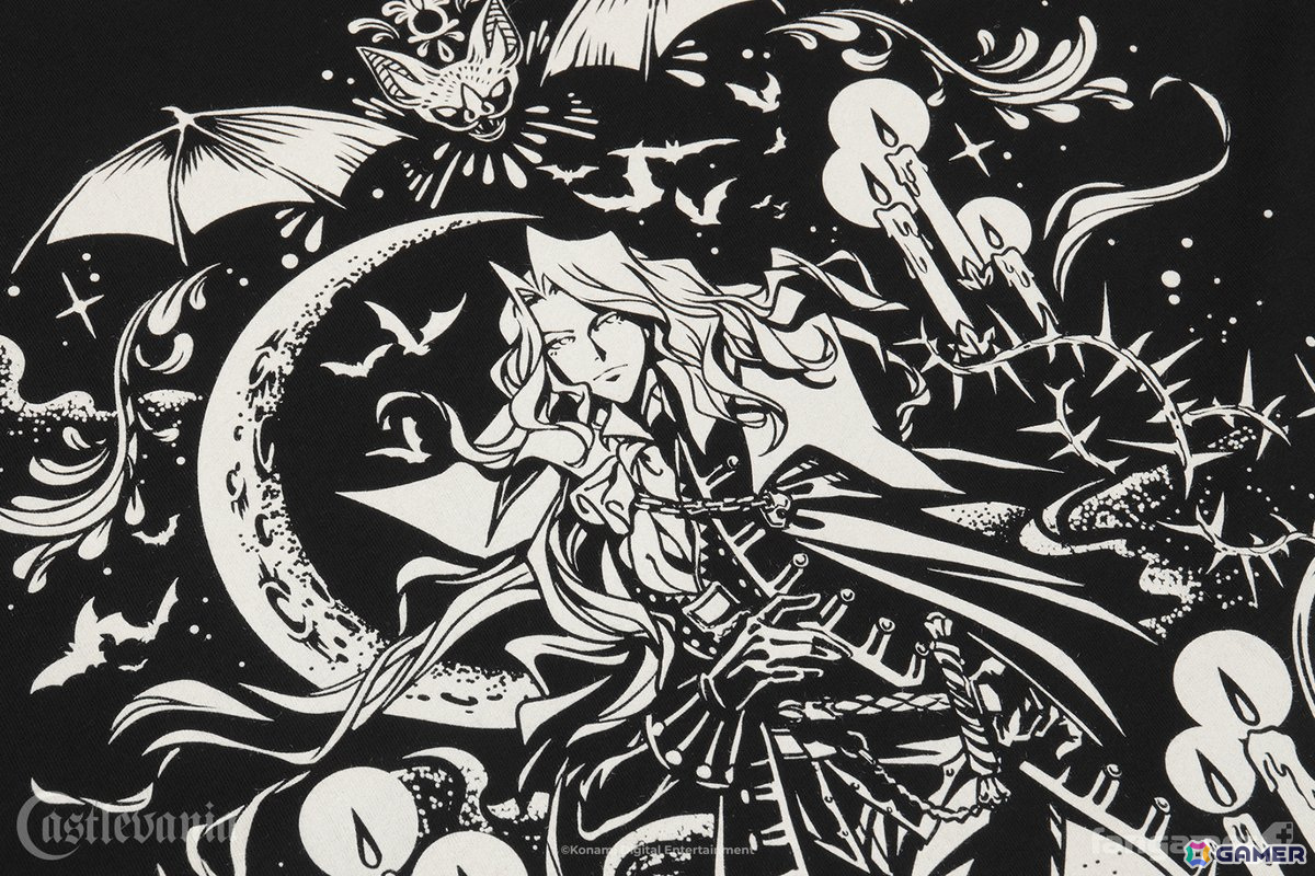 「悪魔城ドラキュラ」シリーズのグッズがFangamer Japanに初登場！ロングスリーブTシャツやピンバッジなど3点がラインナップの画像