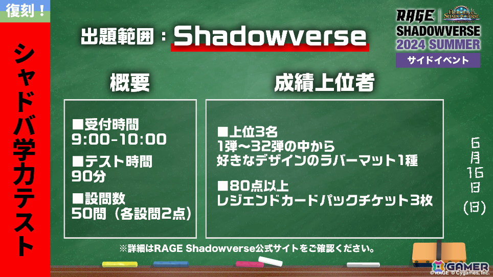 「RAGE Shadowverse 2024 Summer」GRAND FINALSが6月16日にベルサール秋葉原で開催！マヂラブら歴代番組出演者・プロ選手によるステージもの画像