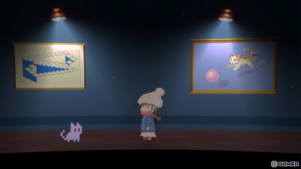 ドット絵まちがいさがしADV「ループする美術館」のSteamページが公開――人語を話す“ねこ”と交流しながら不思議な美術館の謎を解こうの画像